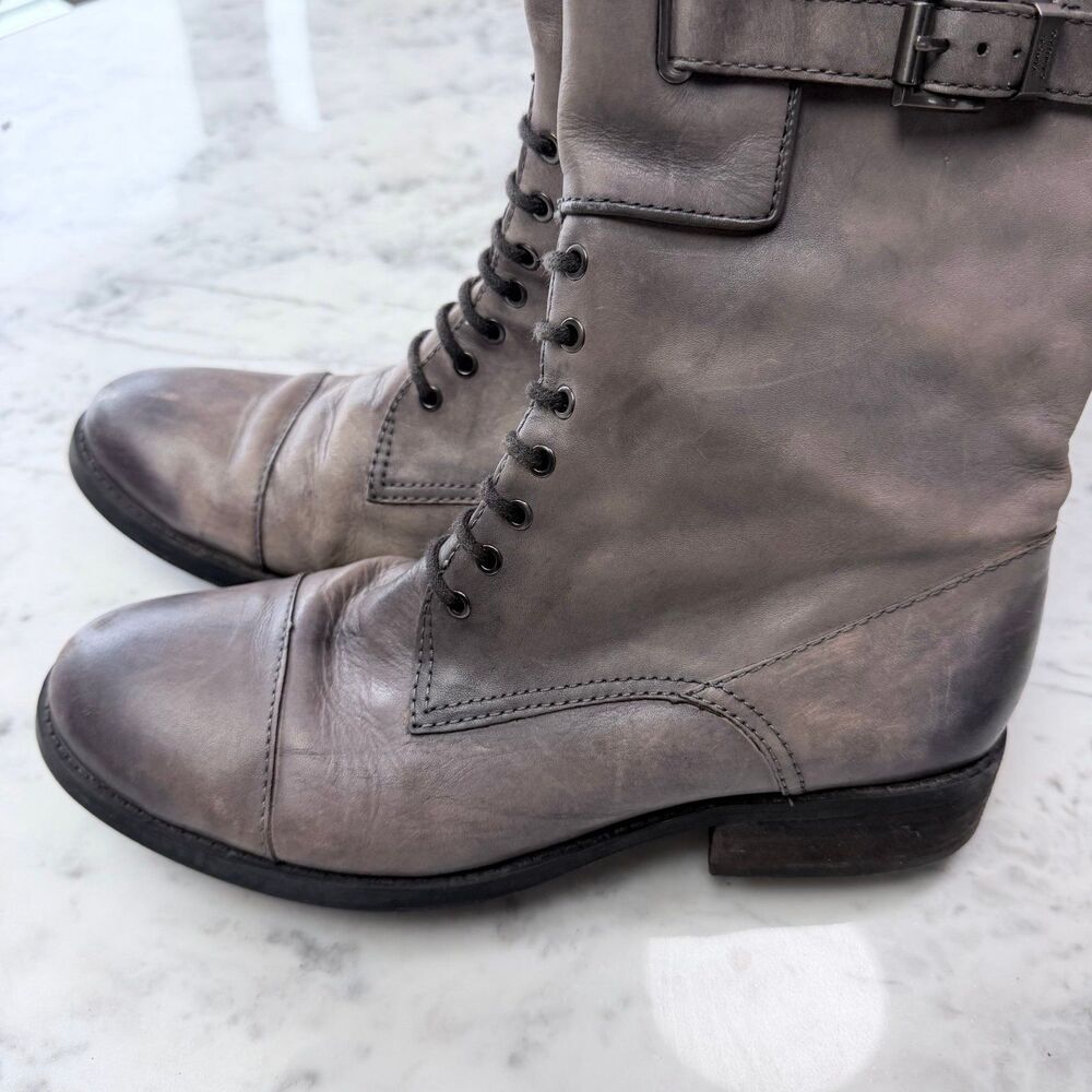 Vince Camuto Washed Gray buckled combat boots by Vince Camuto size 10M - Picture 4 of 11